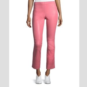 Stouls Women's Pink Mariposa Crop Leather Pants